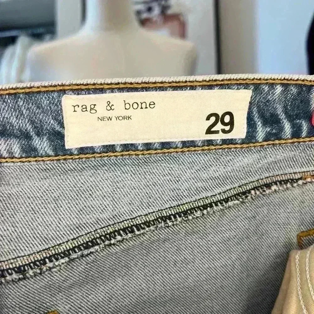 Rag & Bone BLUE Denim skirt with slit SZ 29 Org. $219 Farrow